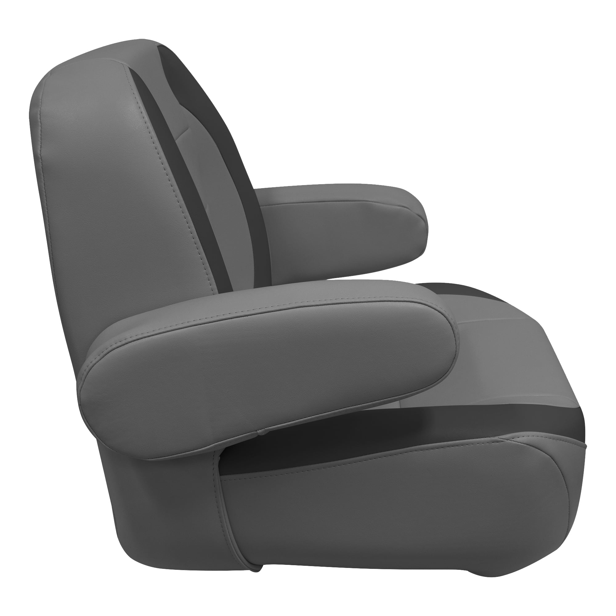 Wise 3127-1890 Premier Series Mid Back Pontoon Helm with Flip Up Arm Rests, Slate / Dark Neutral