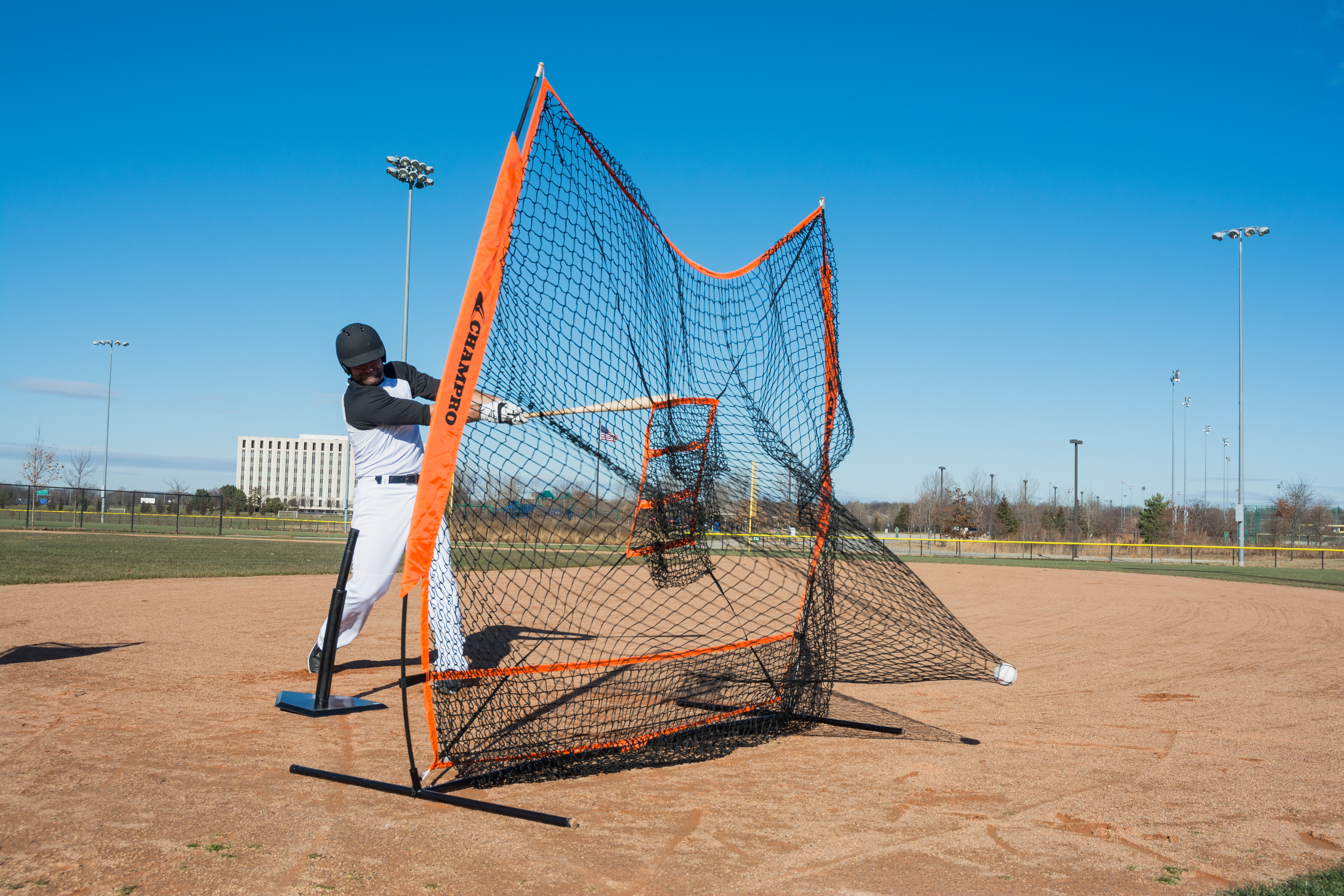 CHAMPRO MVP Portable Baseball/Softball Training Screen with 3-Pocket Net Attachment, 7'x7' - image 4 of 5