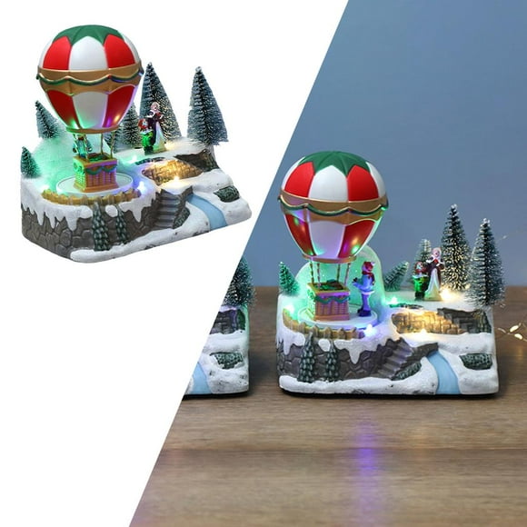 Adornos de Navidad iluminados Dreaming Rotating Santa Claus Musical craft packageage House Luminoso Luminoso Mantenimiento para Yotijar escultura de globos