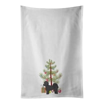Black Mal-Shi Christmas Tree White Kitchen Towel Set of 2 19 in x 28 in