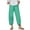 Green plus size capri pants a1, variant on Women Plus Size Wide Leg Capri Pants Elastic Waist Flowy Casual Loose Solid Palazzo Trousers For Workout Beach Lounge Summer, Orange S