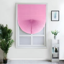 LAMIRO Window Blinds Cordless Blackout Pleated Window Shades No Drill Self Adhesive Temporary Blinds Pleated Fabric Shade for Office Living Room Bedroom Kitchen Bathroom(Pink-24"x 59")