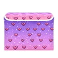 thumbnail image 7 of Yayeee Collapsible Cube Storage Bin with Lid Fabric Closet Decorative Basket with Handles, Pixel Love, 7 of 7