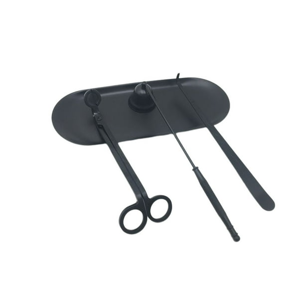 Seitruly 4 unids/set mecha recortador bandeja velas núcleo gancho Dipper recorte herramienta Kit accesorio hogar dormitorio boda masajeadores Negro Seitruly CE015226-01