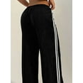 thumbnail image 6 of Women'S Wide Leg Loose Sweatpants Low Rise Y2k Drawstring Workout Sports Pants Black M, 6 of 10