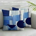 thumbnail image 3 of COMIO Navy Blue and Gray Pillowcovers Modern Minimalist Throw Pillow Covers Royal Blue Boho Abstract Cushion Case Geometric Blue White for Sofa Home Decor Bedroom Living Room Outdoor., 3 of 5