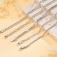 thumbnail image 6 of VNOX 5 Pcs Silver Chain Bracelet for Men Women - Sturdy Stainless Steel Curb Width Cuban Link Chain Bracelet Set for Men Women,8.3 Inches, 6 of 7