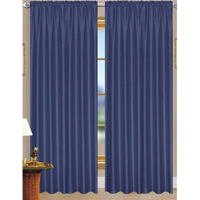 RT Designers Collection PNN03156 Panneau de Rideau en Faux Soie Nikki 54 x 84 Po, Poche pour Tringle, Marine