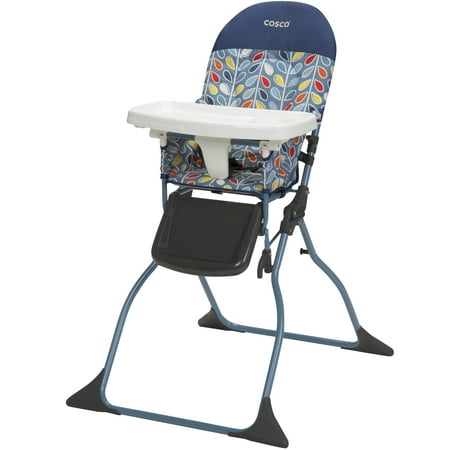 Cosco Simple Fold Full Size High Chair with Adjustable Tray, Leafy