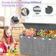 thumbnail image 4 of Extra Large Toy Box, Collapsible Sturdy Kids Toy Chest for Boys, Girls, 41"x14"x16" Storage Organizer Toddler Storage Bins with Lids, Toybox Basket for Living Room, Bedroom, Nursery, Gray, 4 of 7