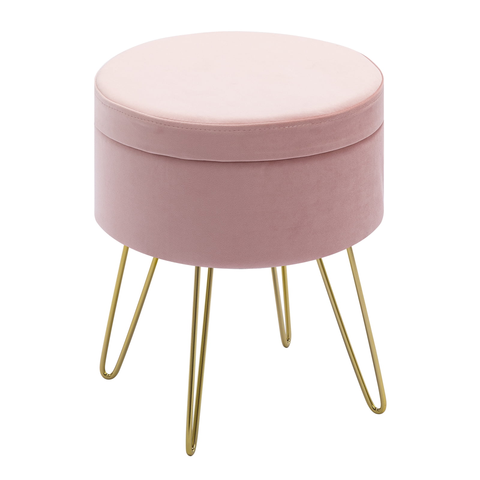 Duhome Elegant Lifestyle Velvet Round Storage Ottoman with Removable ...