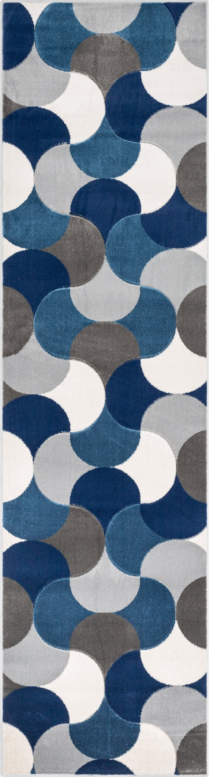 Well Woven Good Vibes Helena Modern Geometric Blue 2'7" x 9'10" Runner Rug