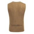 thumbnail image 4 of COOFANDY Men's Suede Leather Suit Vest Casual Western Vest Jacket Slim Fit Cowboy Waistcoat, 4 of 6