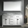 thumbnail image 5 of Caroline 60" Double Bath Vanity in Cashmere Gray with White Marble Top and Square Sinks with Polished Chrome Faucets with Matching Mirror, 5 of 5