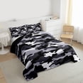 thumbnail image 3 of jejeloiu Wild Military Camo Twin Comforter Sets,White Black Gray Bedding Set For Kids Reversible 2-Piece, 3 of 8