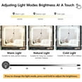 thumbnail image 5 of Vanity Set with Mirror and Lights, Makeup Table with Charging Station,5 Drawers & Storage Shelves, White, 5 of 12