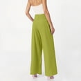 thumbnail image 6 of Lumtrix Women Linen Palazzo Pants Summer Boho Wide Leg Smocked High Waist Casual Lounge Pants 2026 Beach Travel Vacation Clothes Fluorescent Green XL, 6 of 6