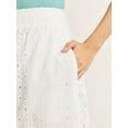 thumbnail image 4 of Time and Tru Woman's Cotton Eyelet Tiered Midi Skirt with Elastic Waistband, Sizes XS-XXXL, 4 of 5