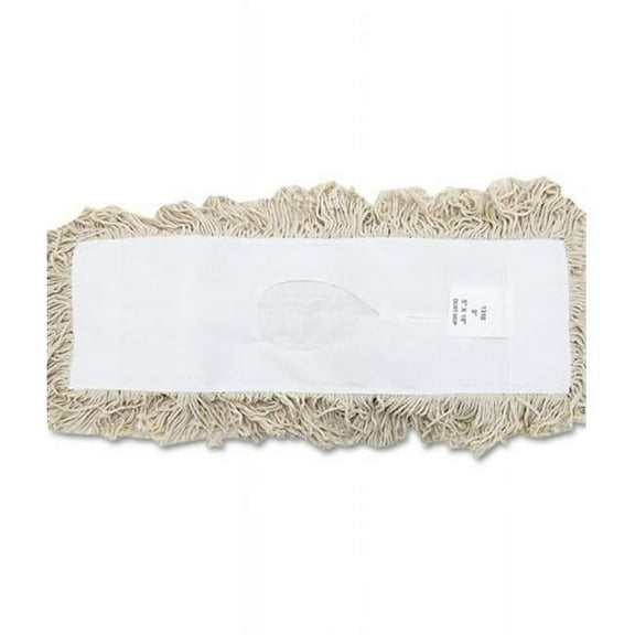 18 W x 5 D in. Industrial Dust Mop Head - Hygrade Cotton - White