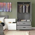 thumbnail image 3 of Better Home Products Grace Armoire Wardrobe with Mirror & Drawers in Gray, 3 of 11