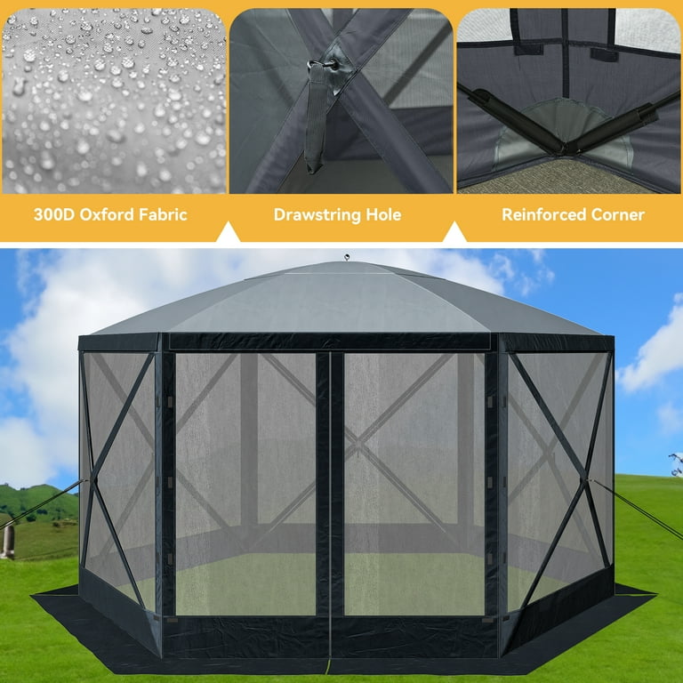 Dextrus 12x12ft Camping Gazebo, Portable Pop Up Canopy Dextrus 12x12ft Camping Gazebo, Portable Pop Up Canopy