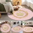thumbnail image 6 of Round Rugs 6 Ft, Golden Crown Non Slip Area Rugs for Kitchen Bedroom Entryway, Pink Cartoon Funny Geometric Plaid Art Washable Carpet Runner Rug Floor Mats for Bedroom Home Decor, 6 of 9