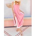 thumbnail image 3 of Wrongduck Women's 2 Piece Sets Boho Color Block Sleeveless Maxi Dress Matching Shorts with Pockets, 3 of 13