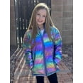 thumbnail image 4 of Aideaone Girls Puffer Jacket Packable Lightweight Down-Alternative Hooded Winter Coat Shiny Outerwear for Kids 4-12Years, 4 of 9