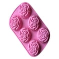 thumbnail image 1 of Pink 6-Connected Rose Silicone Mold – 3D Flower Fondant Cake Decorating Kit for Chocolate, Soap & Baking, Non-Stick & Heat Resistant, 1 of 6