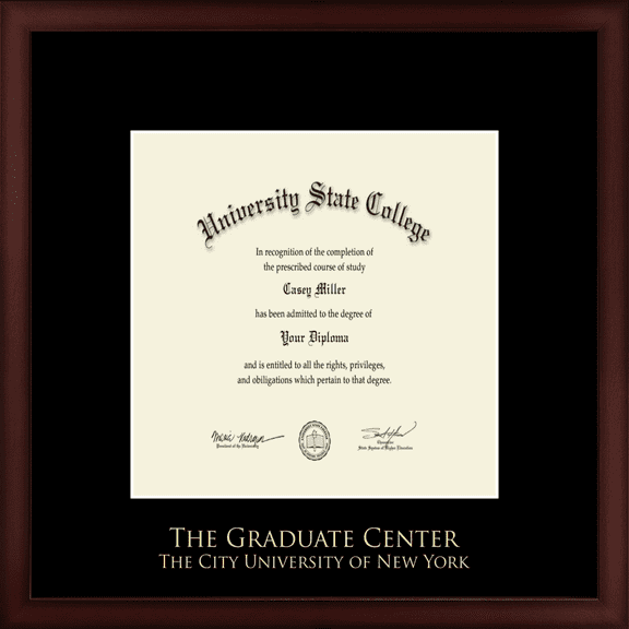 CUNY - The Graduate Center Diploma Frame, Document Size 10.33" x 10.33"
