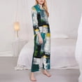 thumbnail image 3 of Sikiie Abstract Brushstrokes Green Blue Pajamas for Women Set, Womens Pajama Sets, Lounge Sets for Women, 2pjs for Women-XX-Large, 3 of 7