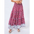 thumbnail image 5 of Michellecmm  Women Bohemian Floral Skirt Casual Summer Elastic High Waist Skirt, 5 of 9