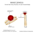 thumbnail image 5 of Rosec Jewels Lab Created Ruby Solitaire Ring Set with Diamond Enhancer (AAAA Grade), 14K Yellow Gold, US 6.50, 5 of 8