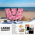 thumbnail image 4 of Large Beach Bags Water-resistant Sandproof - Pink Camouflage Cute Beach Tote Bags for Women with Zipper, 4 of 6
