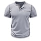 thumbnail image 2 of pstuiky camisetas de hombre, Camiseta de manga corta para hombre, estilo informal, lisa, con cuello vuelto, botones y blusa camisetas de hombre xl, 2 of 7