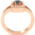 thumbnail image 3 of Split Band Lab-Created Sapphire Diamond Cocktail Ring In 14k Rose Gold, 3 of 6