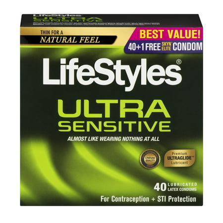 LifeStyles Ultra Sensitive Lubricated Latex Condoms - 40