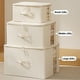 thumbnail image 5 of Xihbxyly Caja de Almacenamiento de Lino y Algodón, Diseño Plegable con Ventana Transparente, Cierre de Cremallera, Multiusos, Ideal para Dormitorio, Oficina y Sala de Estar, Fácil Acceso, 45 X 35 X 2, 5 of 7