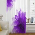 thumbnail image 6 of Purple Sheer Curtains 54 Inches Long, Boho Modern Floral Abstract Ombre Leaf White Light Filering Curtains, Breathable Simi Curtain Privacy Drapes for Kitchen Bathroom Small Window Treatment, 6 of 9