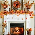 thumbnail image 1 of 2 Pack Fall Maple Garland - 5.8ft/Piece Artificial Fall Foliage Garland Light  Colorful Autumn Decor for Home Wedding Party (CabinaHome Mixed Color), 1 of 5