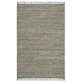 thumbnail image 2 of SAFAVIEH Vintage Leather Zharko Solid Braided Fringe Area Rug, Grey, 6' x 9', 2 of 9