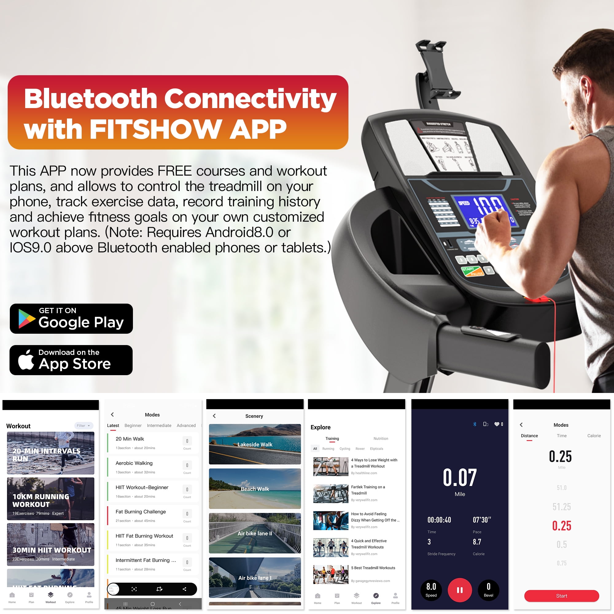 5HP Folding Treadmill with 300lb Capacity, Portable Treadmill with 15-Level Auto Incline, 64+7 Preset Programs, APP Control - Home Jogging and Walking Machine, 10MPH Speed, Dual HiFi Speakers