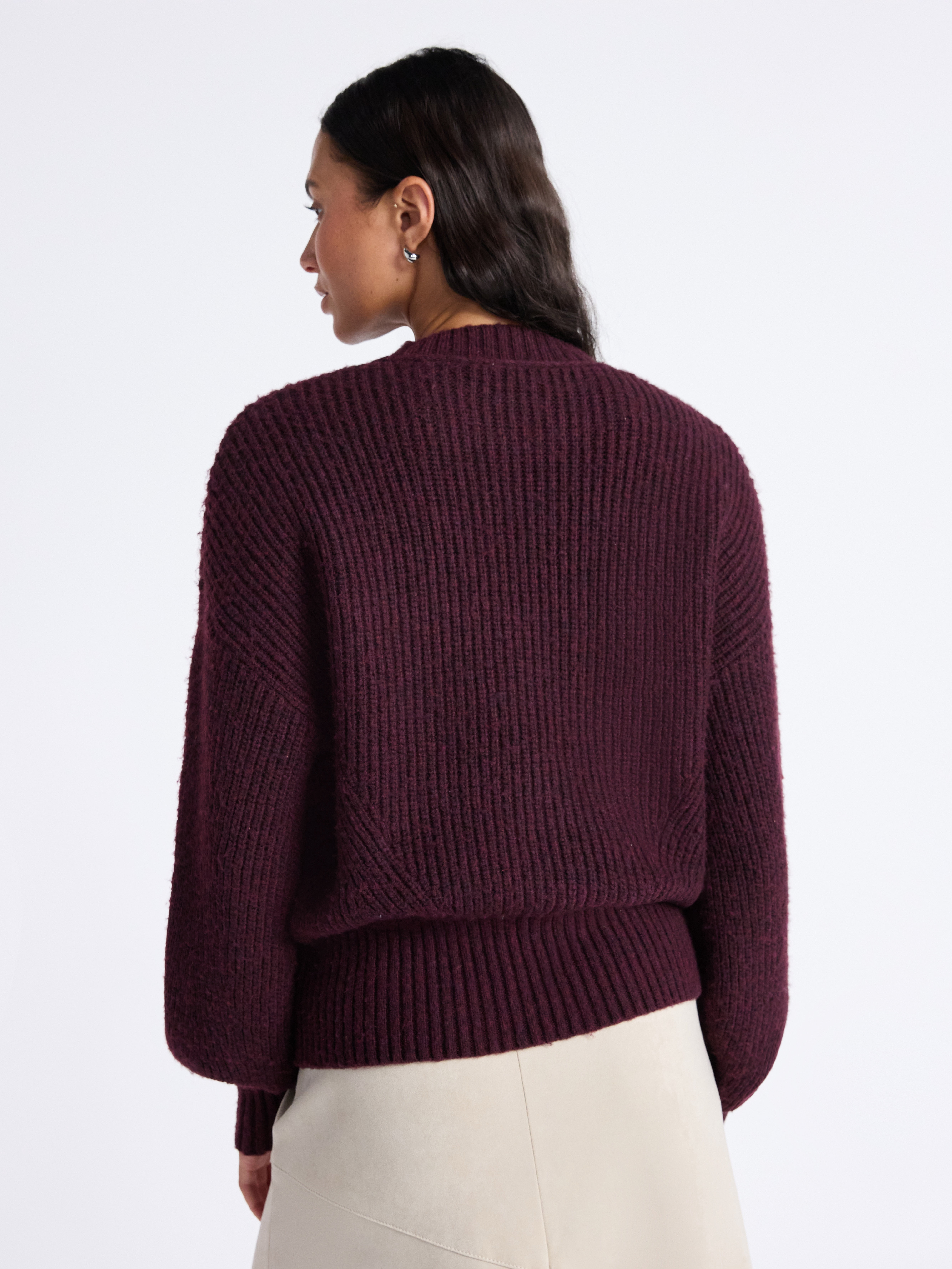 Time and Tru Women's Shaker Stitch Mock Neck Sweater, Midweight, Sizes XS-XXXL