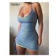 thumbnail image 1 of Nibber Color sólido cordón fiesta abrigo vestido mujer Sling sin mangas Halter Bodycon Club Wear verano Sexy básico Mini Dr ZefeiWu 8390615078313, 1 of 1