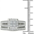 thumbnail image 4 of 1-1/2 Carat T.W. Diamond Split Shank Cluster Halo 14kt White Gold Engagement Ring Set, 4 of 5