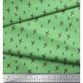 thumbnail image 3 of Soimoi Green Cotton Voile Fabric Cross Sign Brush Stroke Fabric Prints By Yard 42 Inch Wide, 3 of 3