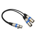 thumbnail image 1 of 3Pin XLR Female to Dual 2 Male Y Splitter 30cm Adapter Cable Wire (Red), 1 of 7