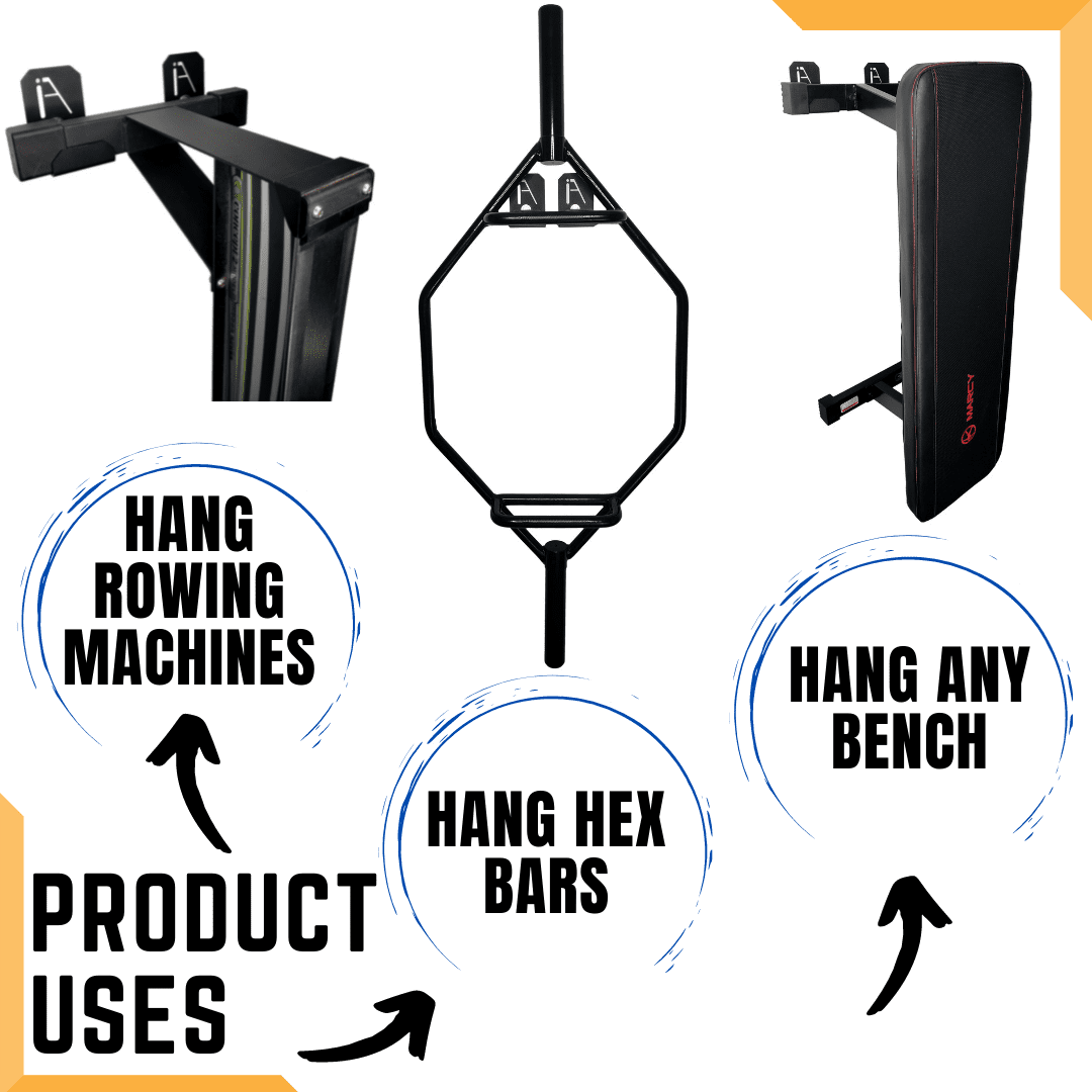 (2 pack) Iron American Multi-Purpose Gym Storage Wall Brackets