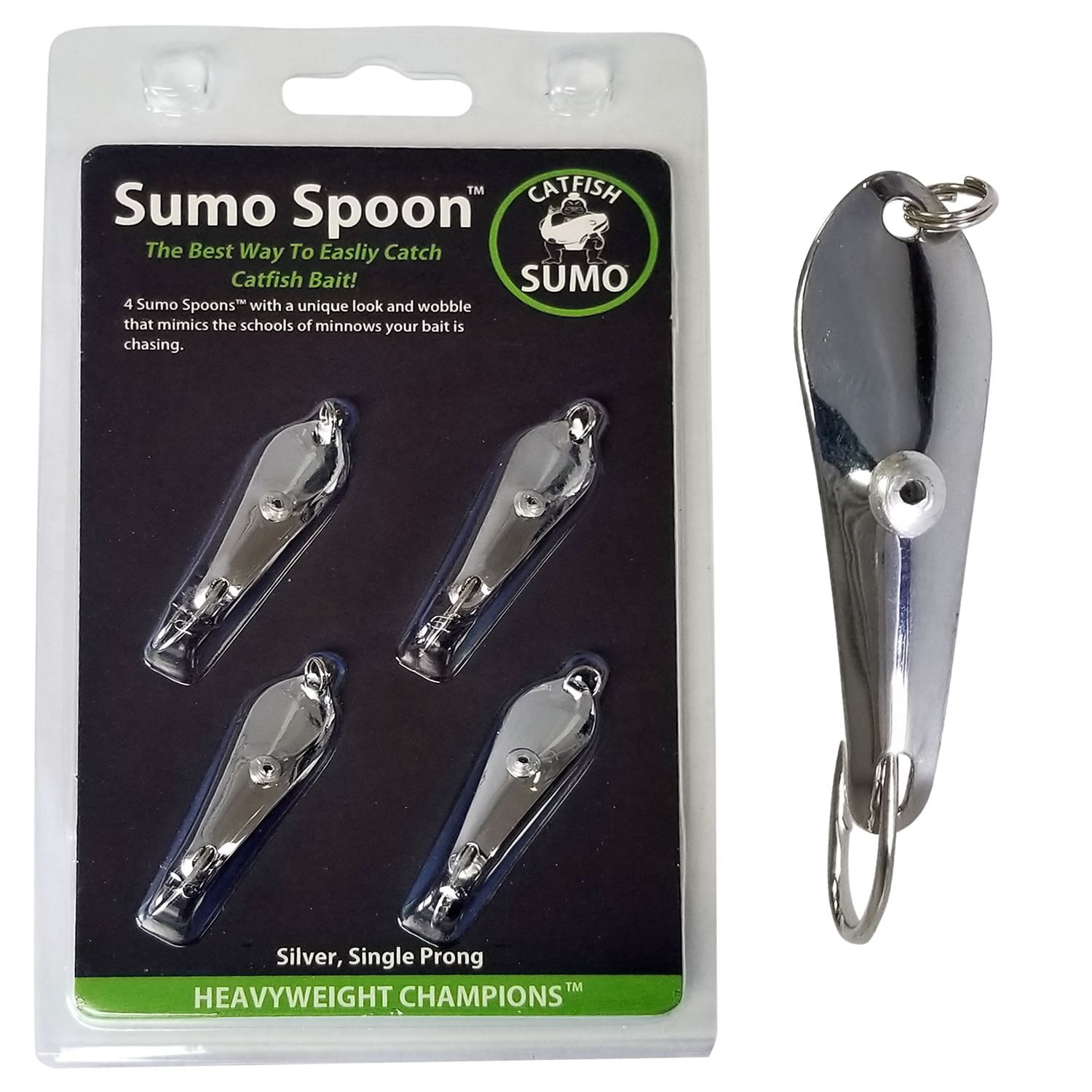 Sumo Spoon - Catfishing Bait Spoon for Skipjack, White Bass, Striped Bass  and Other Baitfish, 1 5/8 