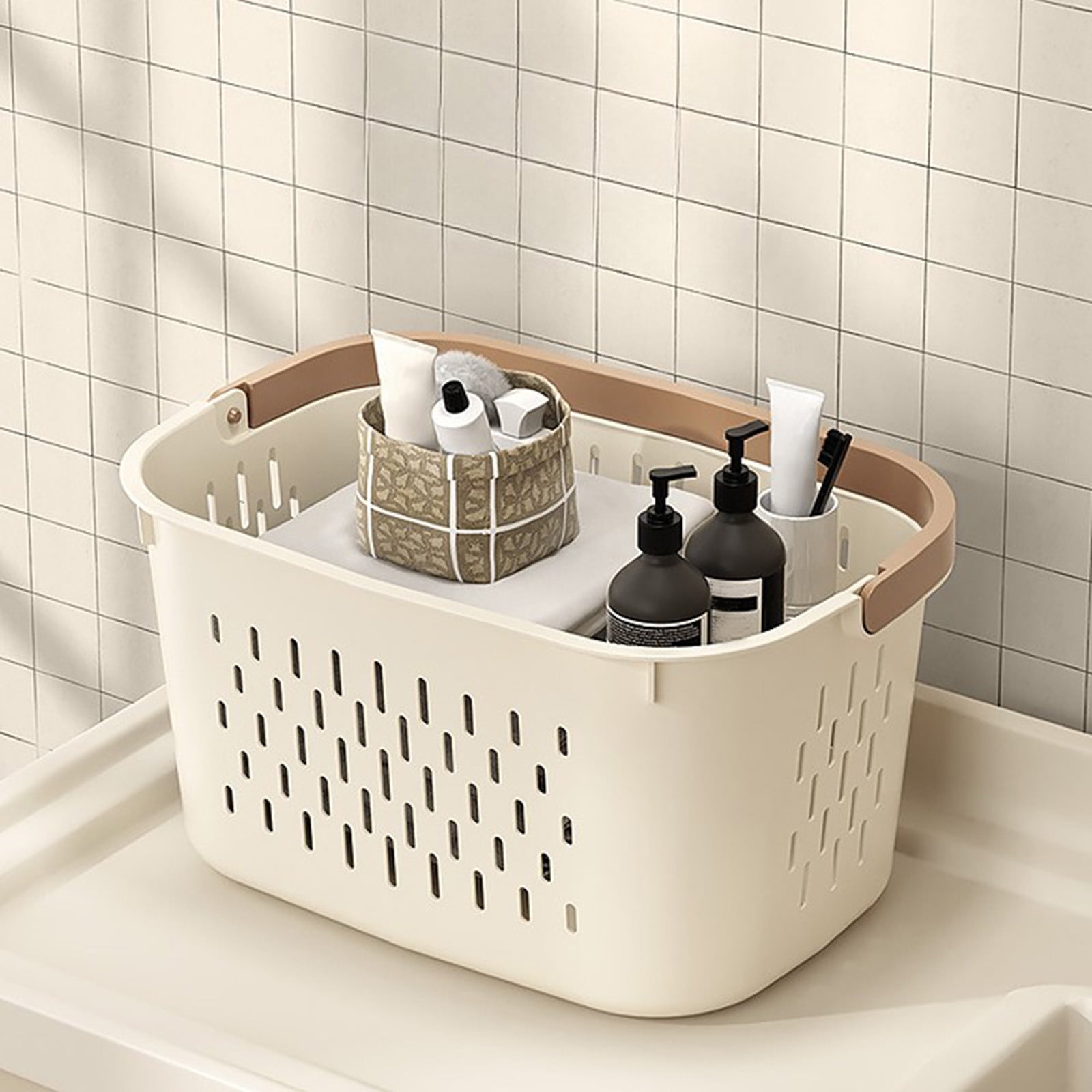 Njoeus Foldable Laundry Basket with Handle Breathable Mesh Hamper for Bedroom Bathroom Camping Brings Portable Dirty Clothes Storage and Compact Foldable Design